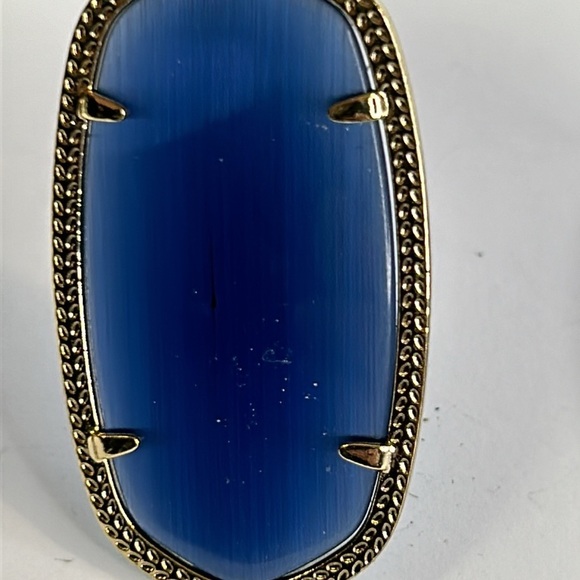 Kendra Scott 14K gold plated navy earrings 2" Statement Earrings - Picture 2 of 6